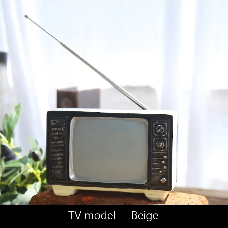 RFWCAK европейская модель радио из смолы, ретро ностальгические украшения, винтажный декор, аксессуары для дома - Цвет: TV beige