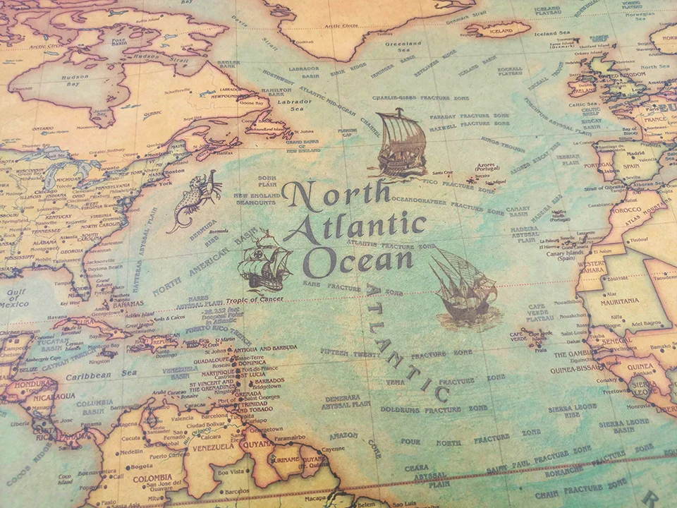 World Map Poster Vintage WS051-WS052-(4)