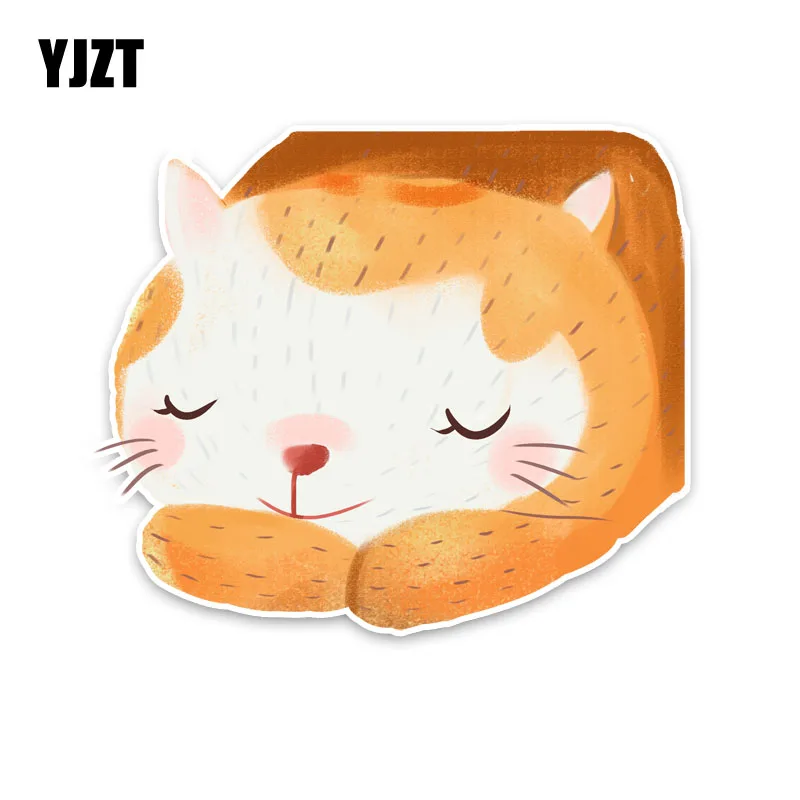 

YJZT 12.3CM*10.5CM Cute Sleeping Cat Animal PVC Car Styling Car Sticker Decal 5-1325
