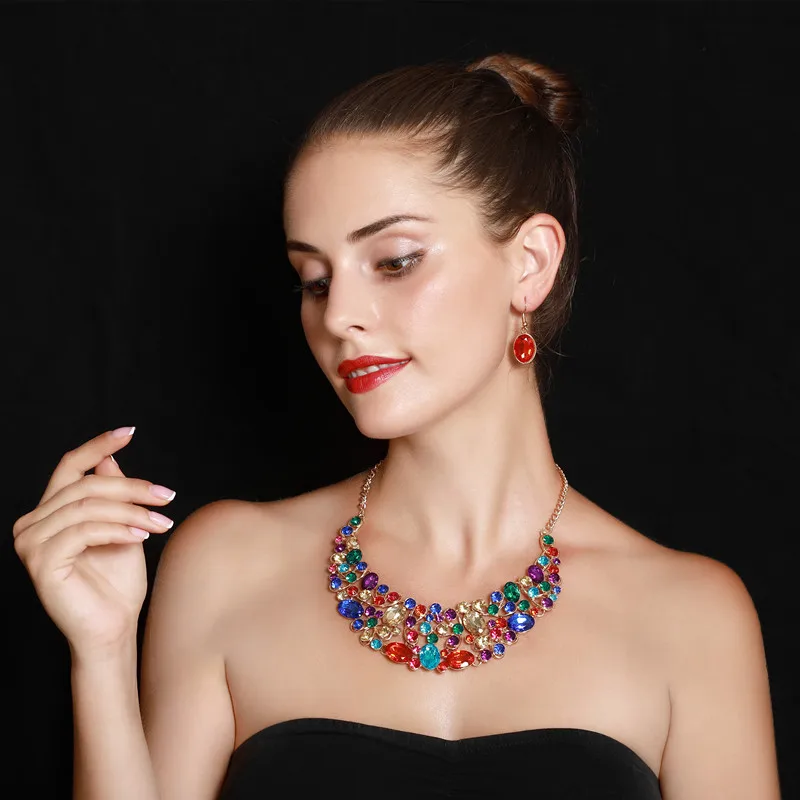 Набор ювелирных изделий Collier Femme набор для свадьбы с кристаллами комплект в