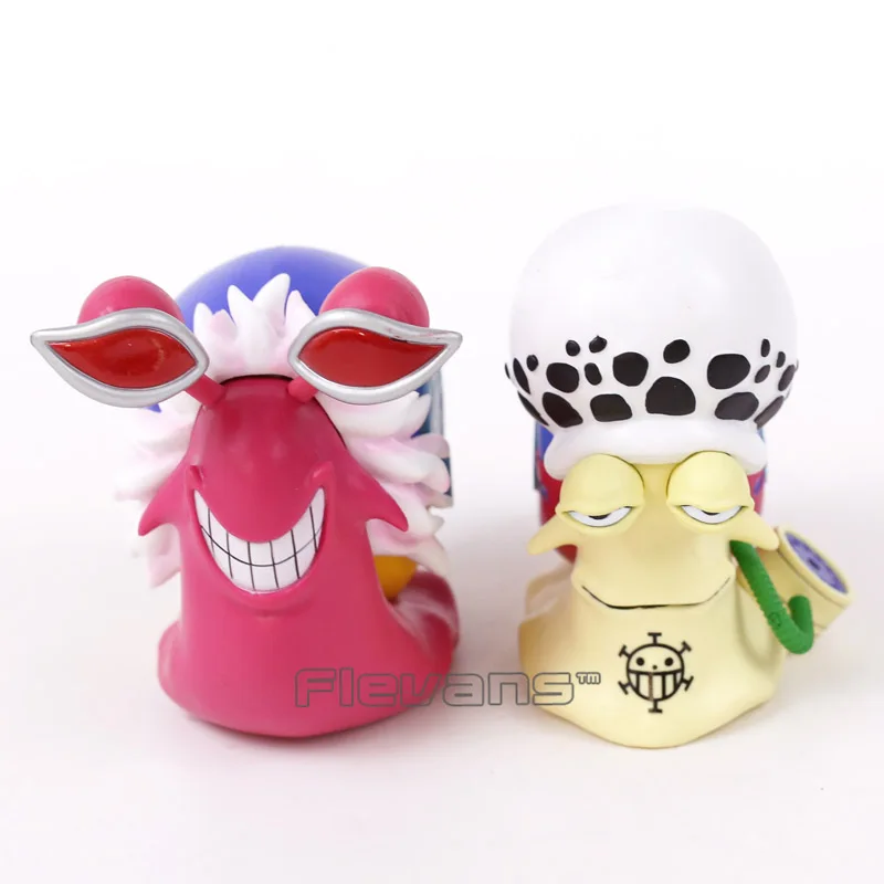 

Anime One Piece Trafalgar Law + Doflamingo Den Den Mushi Telephone PVC Figures Collectible Model Toys 2pcs/set 11cm