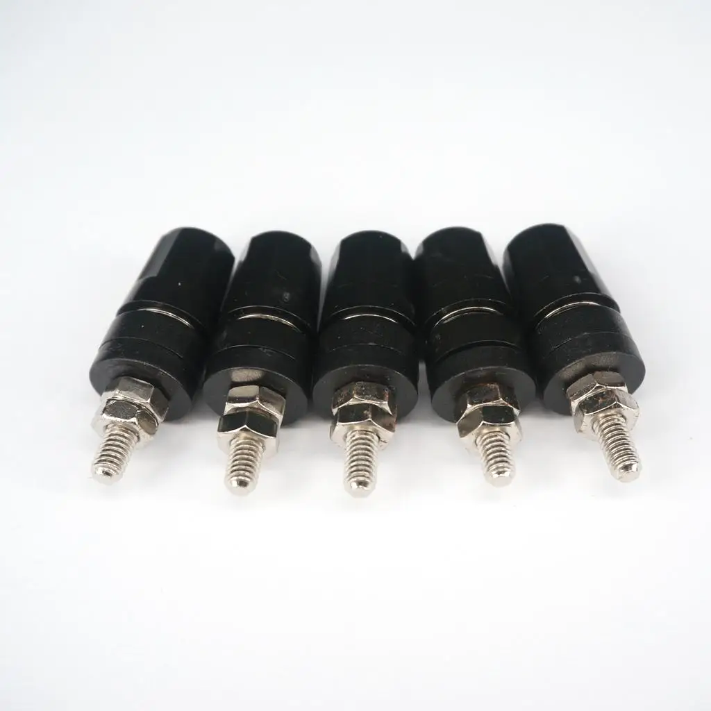 

5pcs Black 4mm Banana Binding Post Panel Socket M4 Thread Terminal Jack BS4825