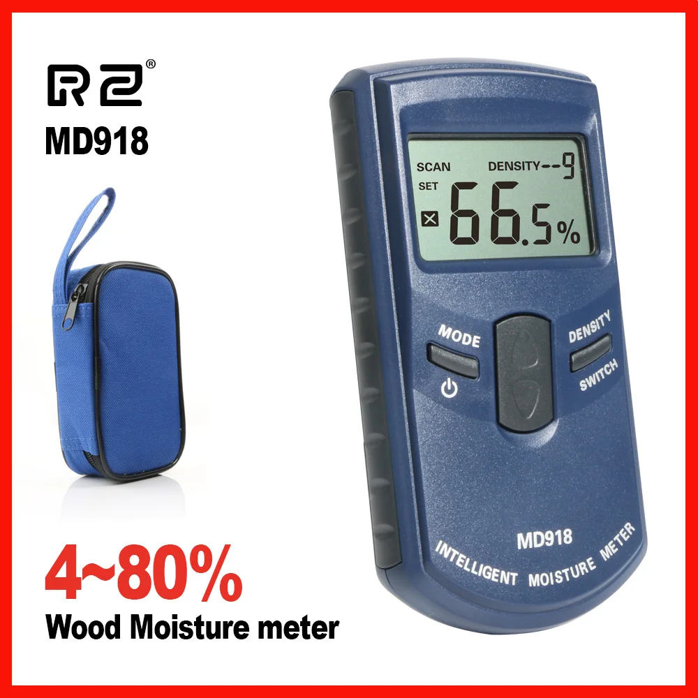 

RZ High Precision Inductive Wood Timber Moisture Meter Hygrometer Digital Electrical Tester Measuring tool MD918