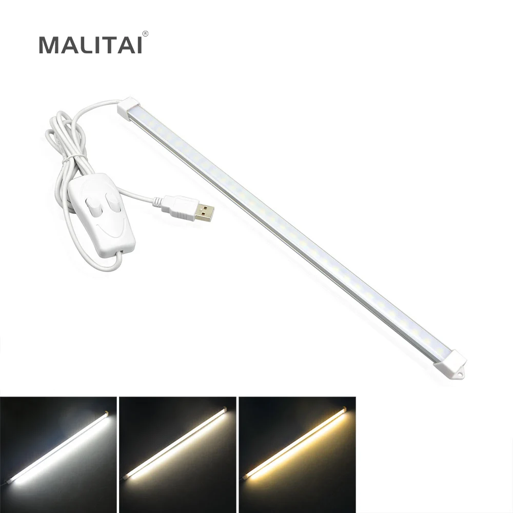 

Portable 35cm 5V USB LED Cabinet light Tube Hard Rigid Strip Bar light Desk Table lamp For Cabinet Wardrobe lighting