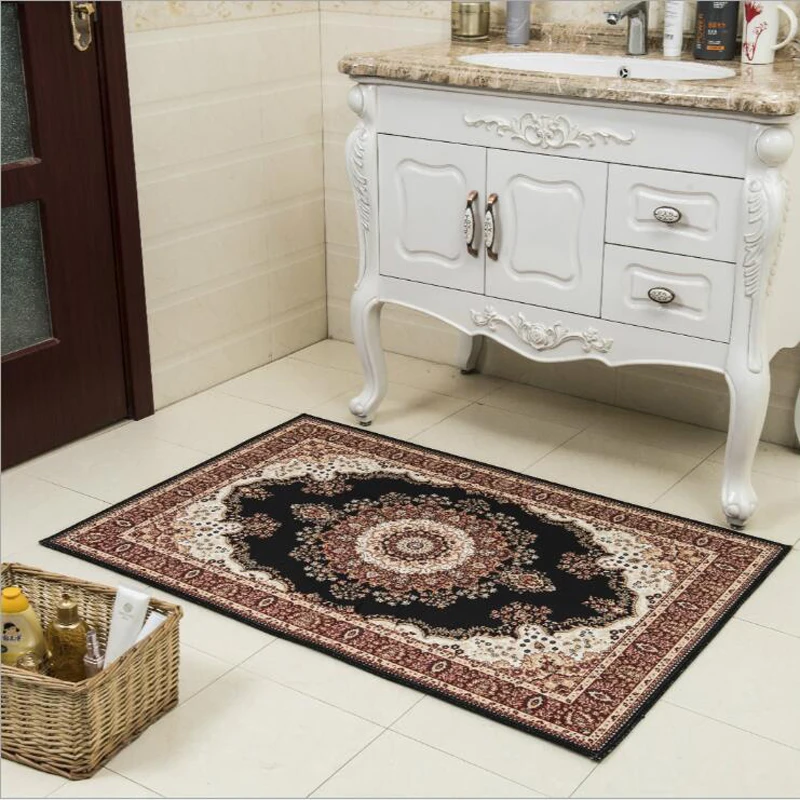 

European Aristocratic Style Printing Livingroom Bathroom Mat Door Way Feet Mat Anti-slip Strip Doormat Floor Rug Carpet Bath Mat