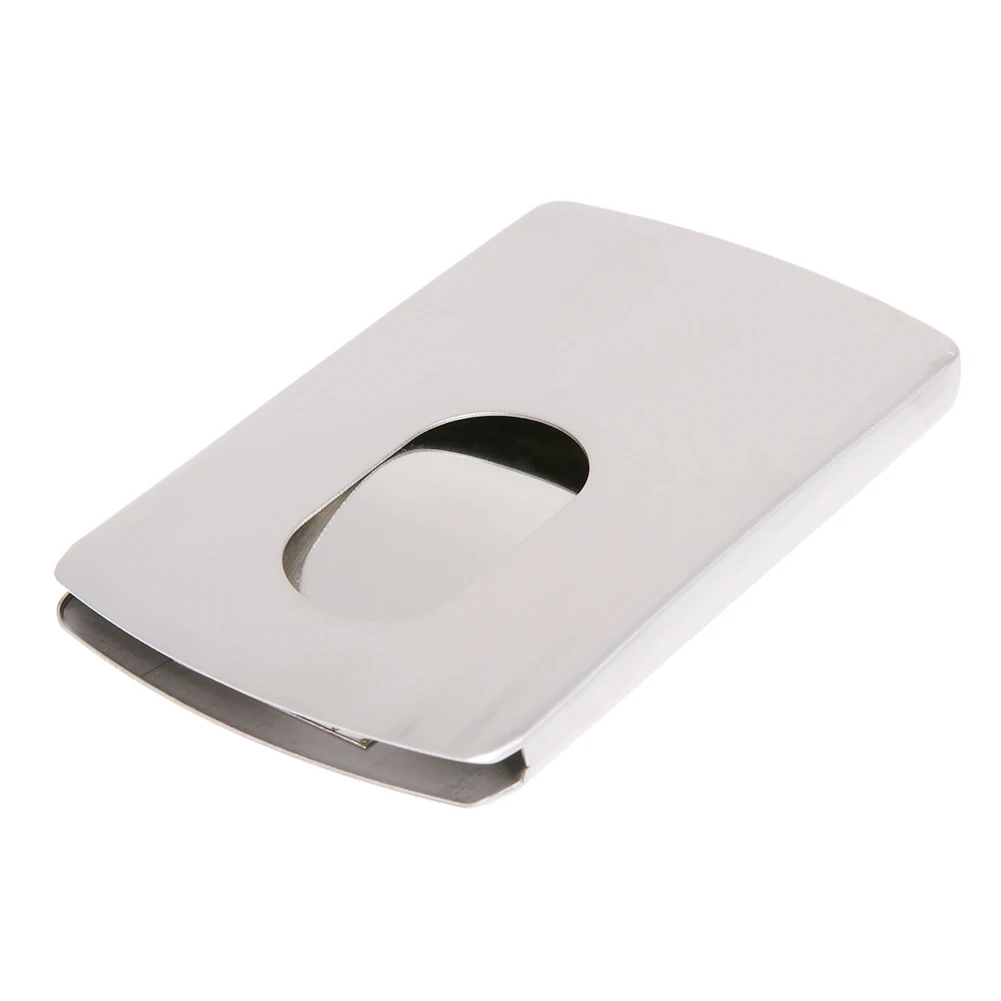

Fashion Stainless Steel Men Purse Hand Push Wallet Card Clips Name Card Clip Cash ID Credit Card Clips