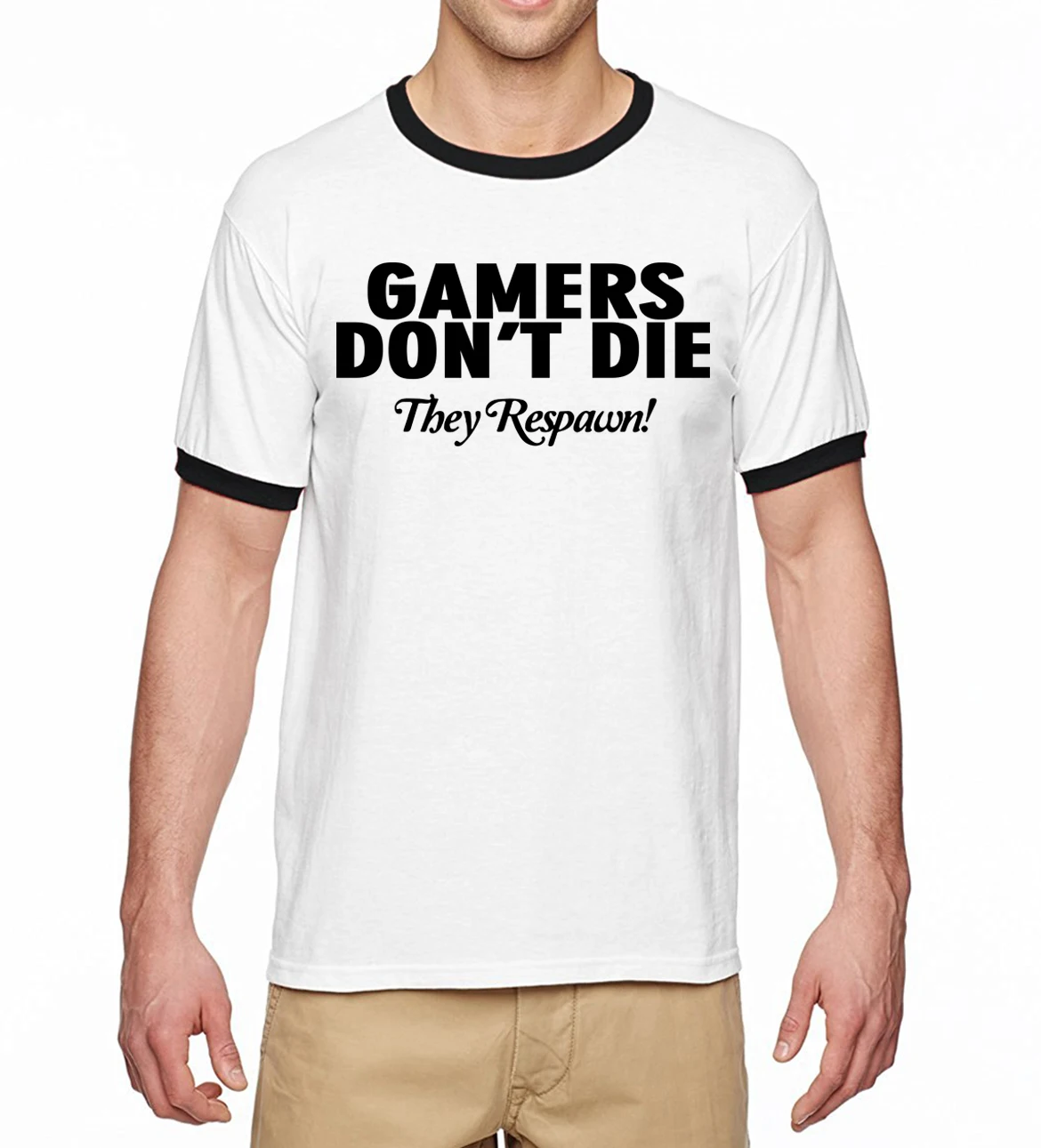 For Adult Game Shirt Gamers Don't Die They Respawn Letters Print Funny