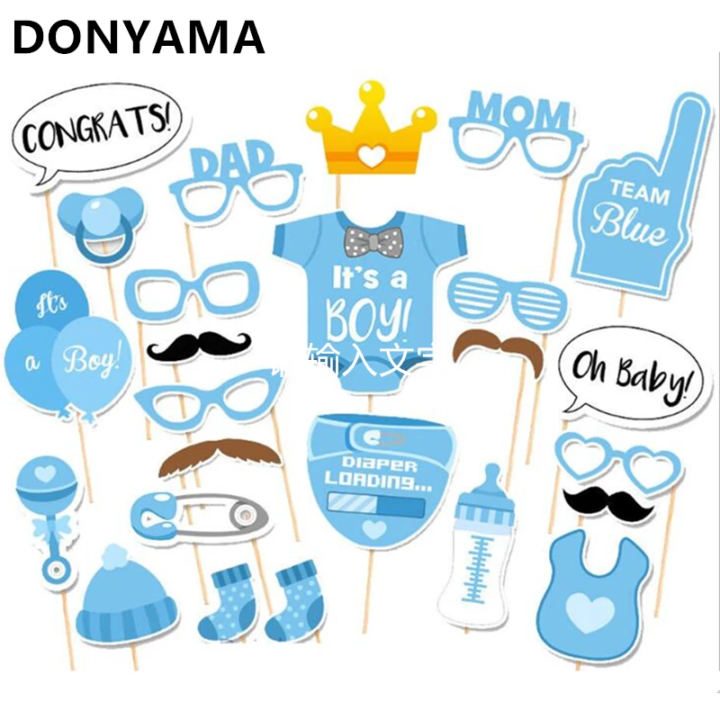 25 шт./компл. голубая фотокамера it's a boy babyshower для вечеринки baby shower | Дом и сад