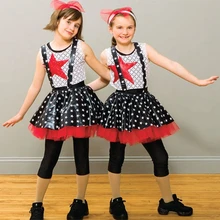 Балетное трико в горошек Женская Хип-хоп Джаз танцевальная одежда ремень платье Европа и Новая выставка пентаграмма одежда