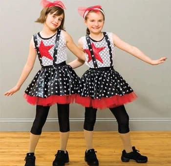 

2018 Ballet Leotard Polka Dot Female Hip-hop Jazz Dance Clothes Strap Dress Europe And The New Trade Show Pentagram Clothing