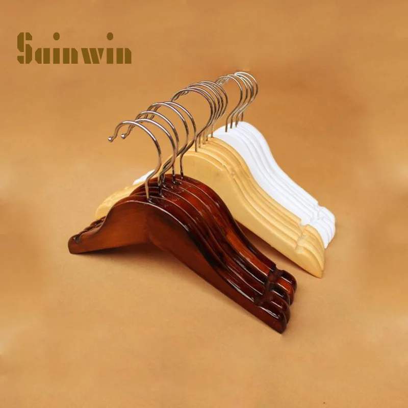 

Sainwin 5pcs/lot Wood Hangers For Clothes Rack Baby Wooden Hanger Clothing Store Hanger