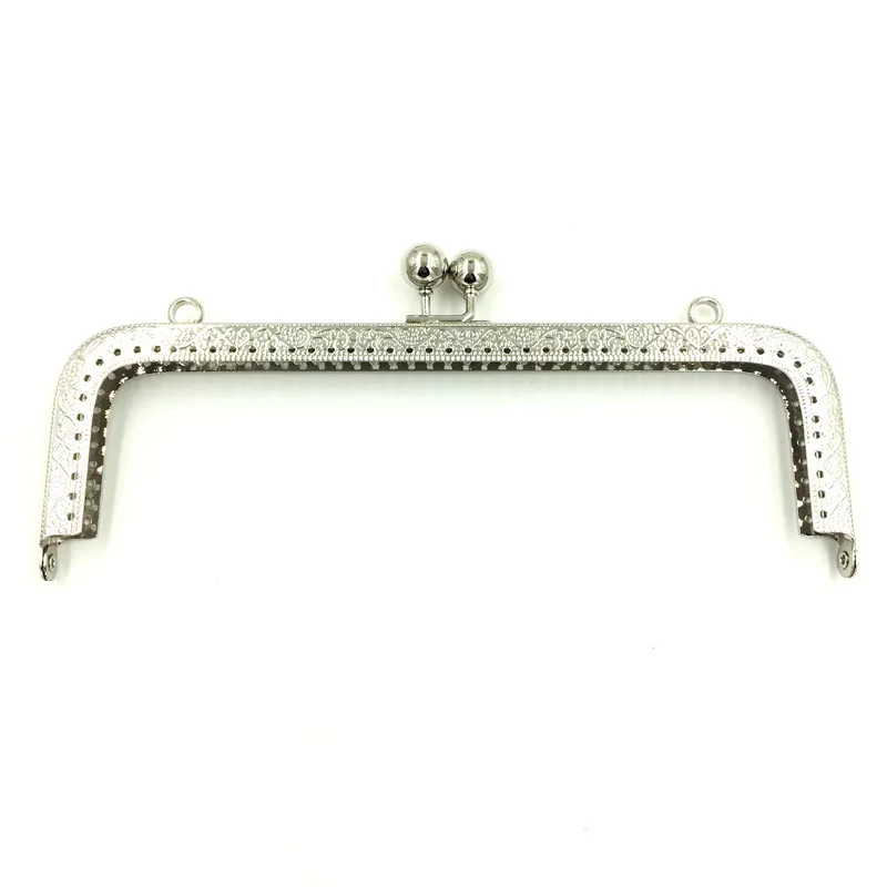 

10Pcs Silver Tone Metal Rectangle Frame Kiss Clasps Lock Clutch DIY Handbag Handle Making 20x9cm