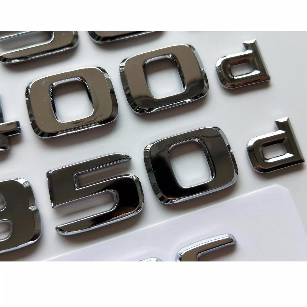 Хромированные буквы номер эмблемы для Mercedes Benz A220d C220d C250d E350d E400d E220d G350d AMG 4matic CDI BLUETEC