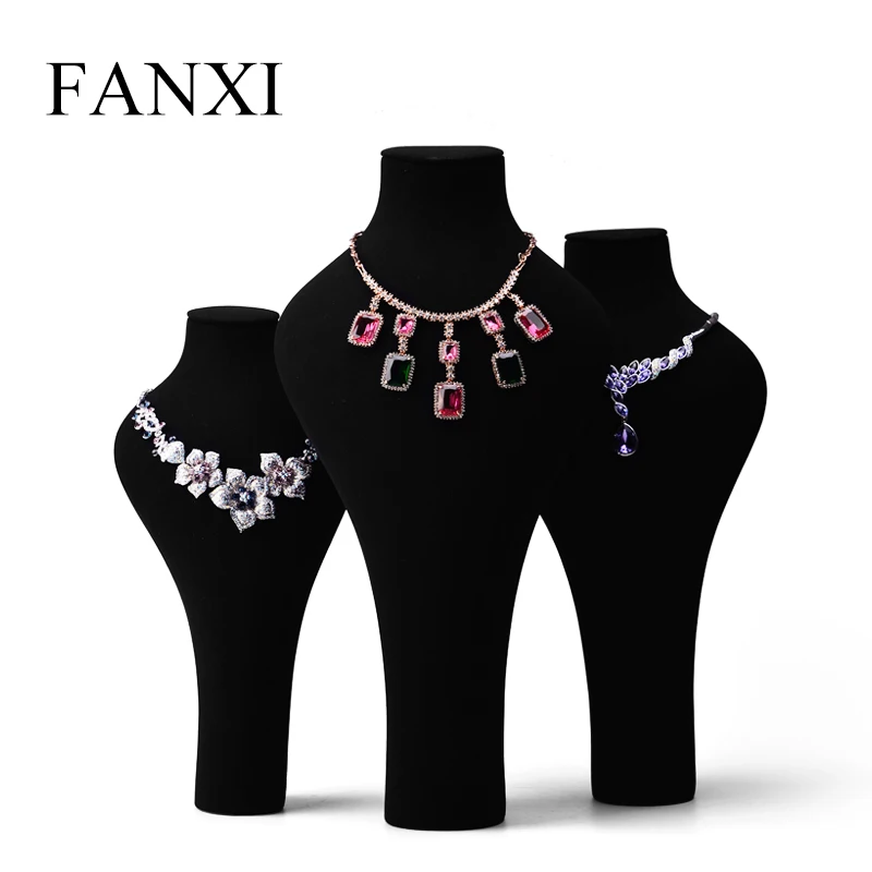 FANXI новое ожерелье из микрофибры подставка для бюста серый и черный подвесной