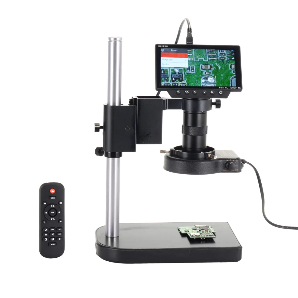 Цифровой микроскоп HAYEAR 34MP 4K HDMI USB камера с ЖК экраном 100X C mount объектив для