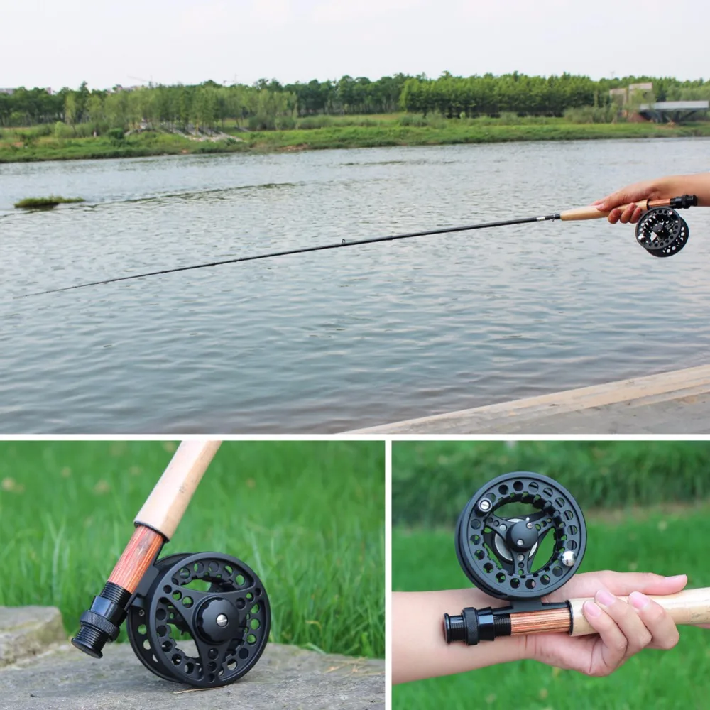 2.7M Fly fishing Rod for 4 Sections Fly Rod Reel line Combo Set 5/6 Super Light Carbon Fishing Pole Bamboo Fish Tackle Pesca