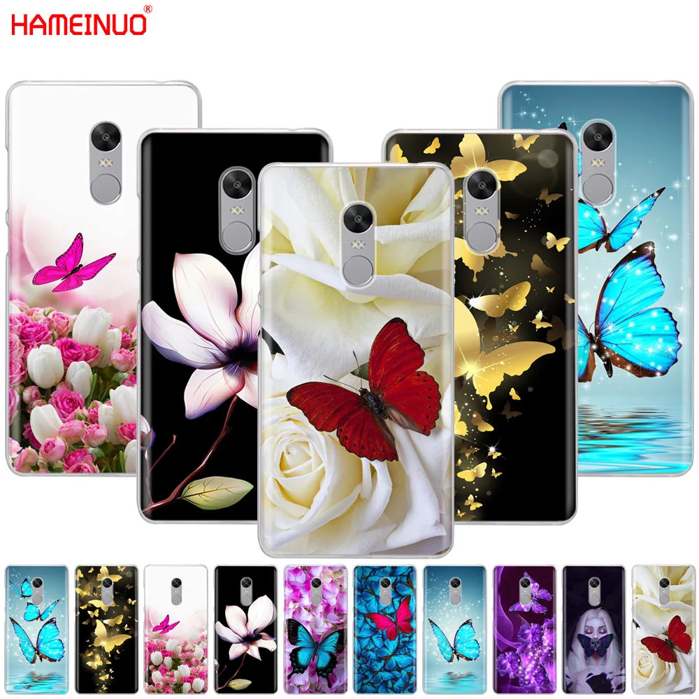 

HAMEINUO butterfly on white roses flower Cover phone Case for Xiaomi redmi 5 4 1 1s 2 3 3s pro PLUS redmi note 4 4X 4A 5A