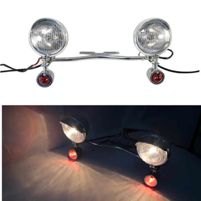 

Chrome Motorcycle Driving Passing Bar Turn Signals Spot Fog Light For Harley Dyna Softail Sportster Choppers Custom