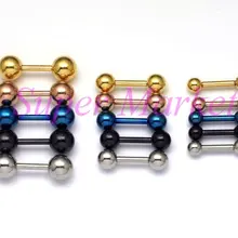 Новое поступление серьги-штанги кость уха серьга для пирсинга ювелирные изделия смешанные цвета размер 316L нержавеющая сталь отика 16 г 1,2 мм