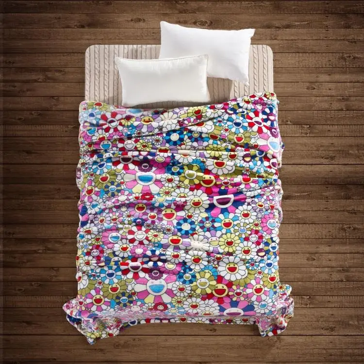 Home Textile, Sunflowers Blankets, Soft Warm Coral Fleece Blanket, 150x200cm Car Travel / Foot