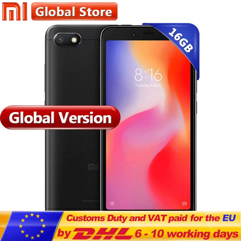 

Global Version Xiaomi Redmi 6A 2GB RAM 16GB ROM Telephone A22 Quad Core 13.0 MP+5.0 MP 3000 mAh 5.45 inch 1440*720 case