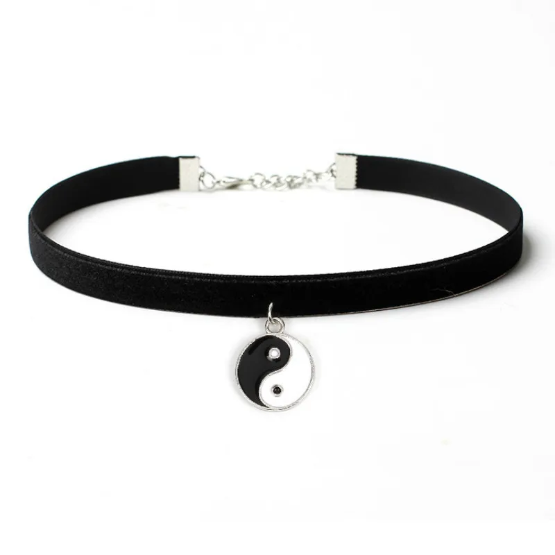 Корейское черное ожерелье на шею для женщин Мода Harajuku темперамент короткая цепь Воротник с ожерельем с подвесками ювелирные изделия девушки подарки - Окраска металла: 7