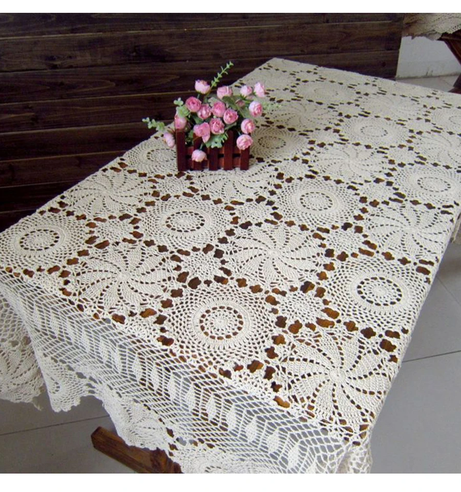 do vintage design crochê mesa pano de