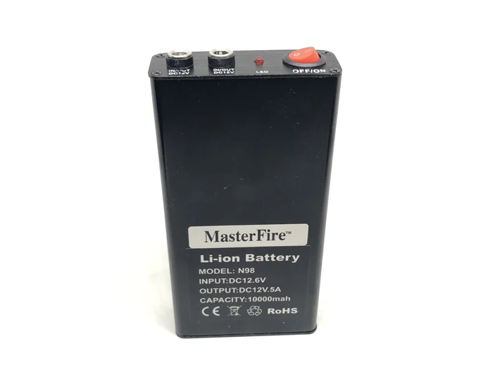 

MasterFire 9PACK 6500Mah dual output 12V 5A 2 outputs jack DC 12V smart power CCTV CAM Li-ion battery pack with aluminium case