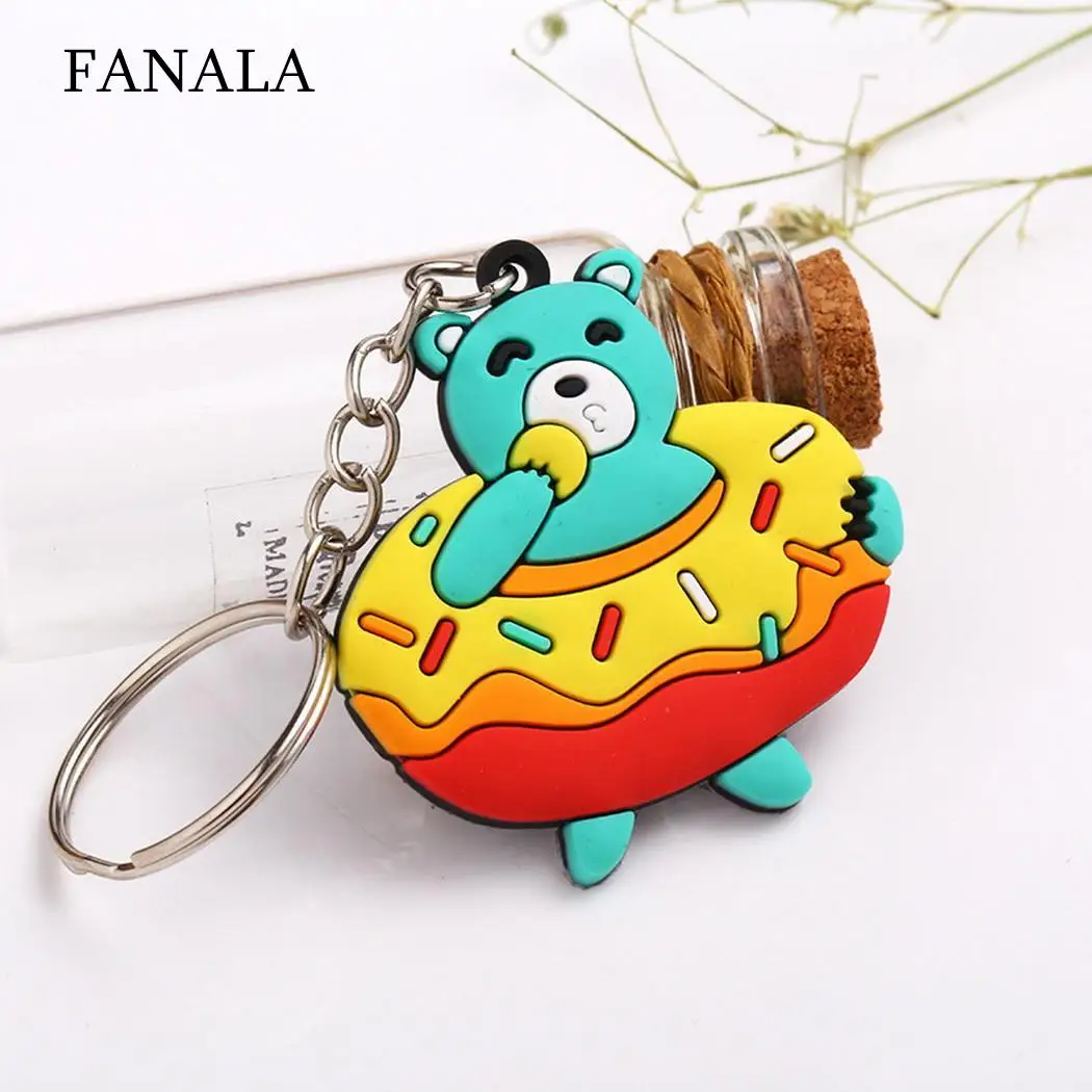 

Cartoon Purse Hand Bag Key Ring PVC Animal Fashion Pendant Bag Car Keychain Gift As picture