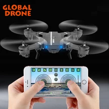 Global Drone Foldable Selfie Quadcopter Drone 2.4G 6Axis Gyro Headless Mode Mini Helicopter Dron with HD Camera
