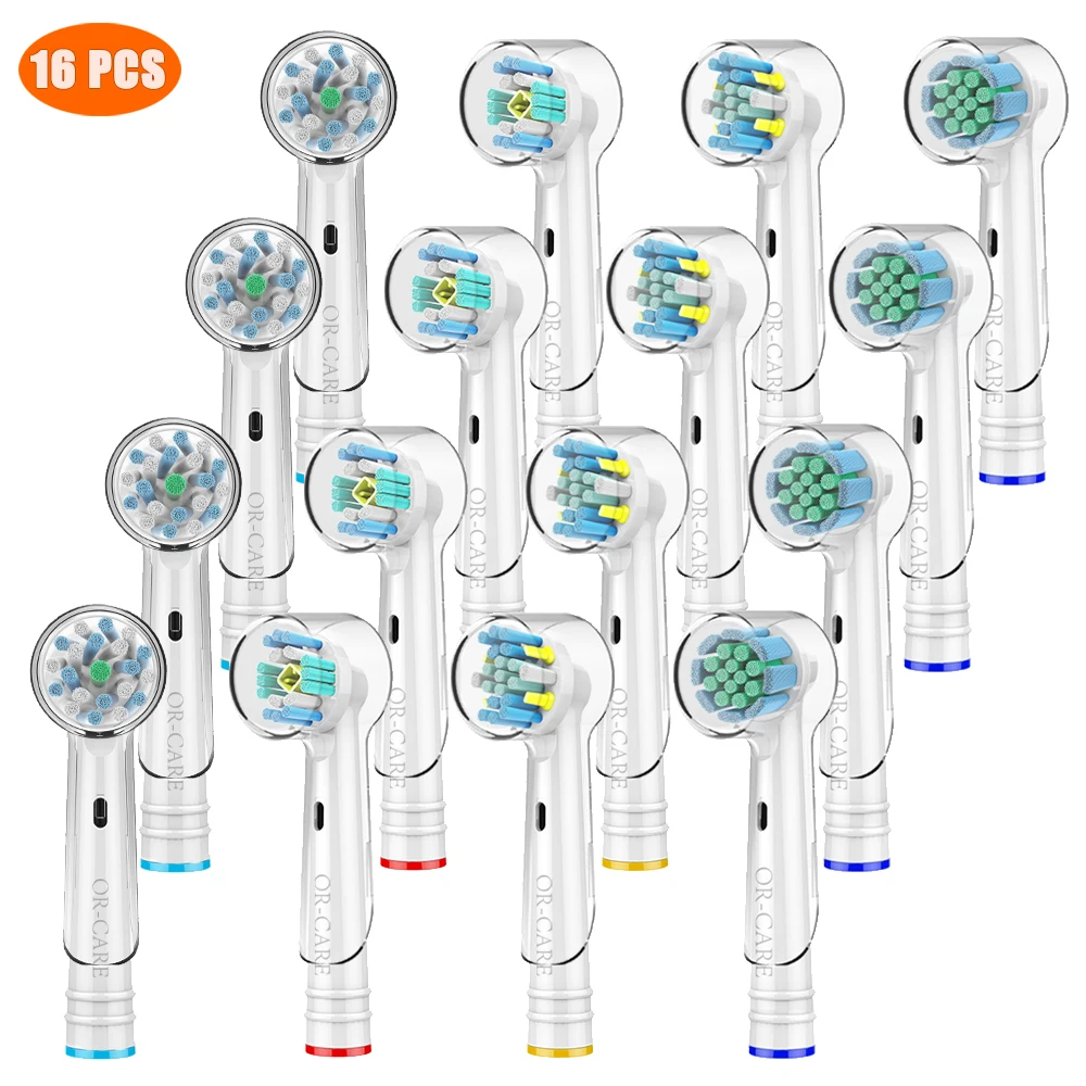 

16 PCS Variety Replacement Toothbrush Heads for Oral B Toothbrush Heads with Toothbrush Head Cover Fits Oral-B Toothbrush