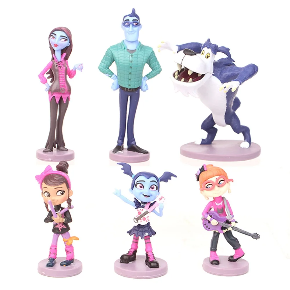 

2018 Hot Moive Vampirina The Vamp Junior Girl Action Figure Toy 6 pcs/lot for children christmas birthday gift