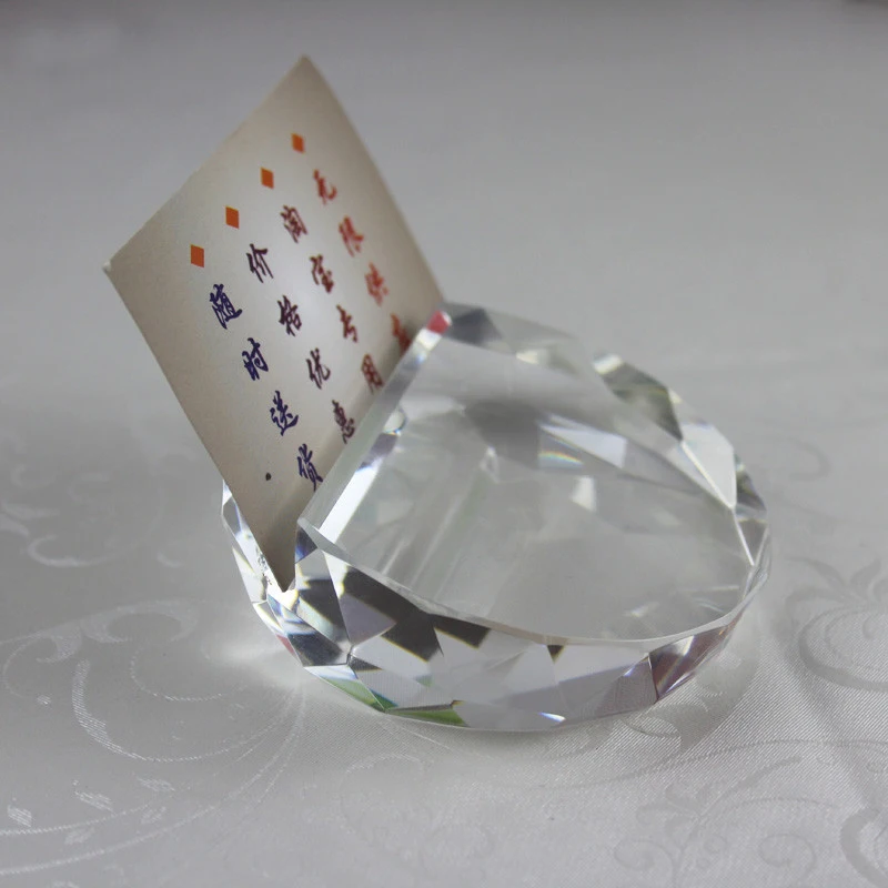 K9 Crystal Business Card Holders Paperwight Clear Sparkle Glass Faceted Holder Display Stand Office Desk Decor Accessories | Дом и сад