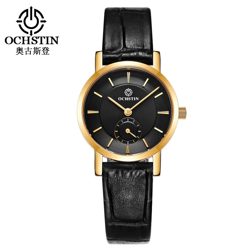 

OCHSTIN Watch Women Durable Leather Band Waterproof Quartz Watches Small Size Fashion Casual Lady Wristwatch sub Second Dial
