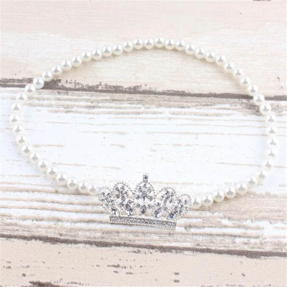 

MHS.SUN 1PCS Pretty Pearl Children Hairbands Headpieces Fashion Crown Kids Girls Headbands Headwear Elastic Birthday Head Bands