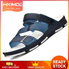HKIMDL/Новинка года; летние мужские сандалии; пляжная обувь; мужские шлепанцы; модные спортивные вьетнамки на плоской подошве; модные сандалии для улицы