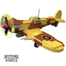 Классические военные ww2 Англия spitfire здание истребителя блок модель мировой войны 2 air force цифры 476 шт. кирпичи игрушки коллекция