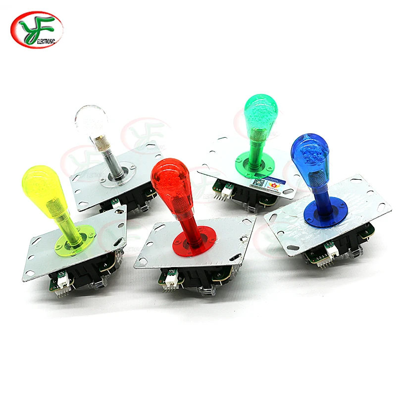 

Arcade Game Machine Joystick 5V LED Illuminated Glitter Fighters Stick Durable Copy SANWA Rocker With Clear Bat Top Ball