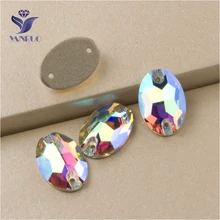 YANRUO 3210 Tüm Boyutları AB Oval Kristal Flatback Rhinestone Strass Taşlar Konfeksiyon Dekorasyon Için