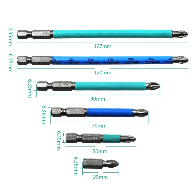 1 шт. S2 Магнитный Противоскользящий шестигранный хвостовик Крестовая головка отвертка партия насадка головка PH2* 25 мм PH2* 50 мм набор ручных инструментов