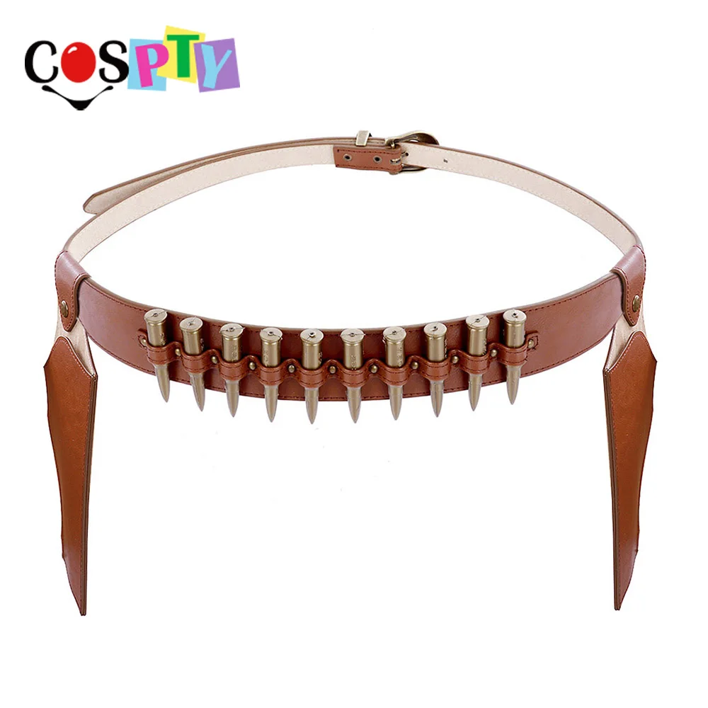 

Cospty Halloween Burning Man Party Vintage PU Leather Cosplay Steampunk Cowboy Costume Bullet Belt With Toy Gun Holster