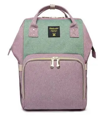purple green Dokoclub Детская сумка для подгузников большой емкости сумка для подгузников дорожный рюкзак для мам сумка для прогулки с ребенком многофункциональная сумка для мам - Цвет: purple green