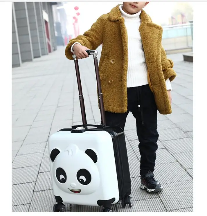 Panda детский Багаж для путешествий, чемодан, сумки на колесиках, Детский чемодан на колесиках для переноски багажа, Детский чемодан на колесиках для мальчика