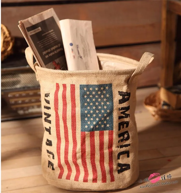 США и Юнион Джек Флаг джутовая корзина для хранения 24x24x30 см сумка для хранения белья Джутовая сумка кому не лень получать корзины