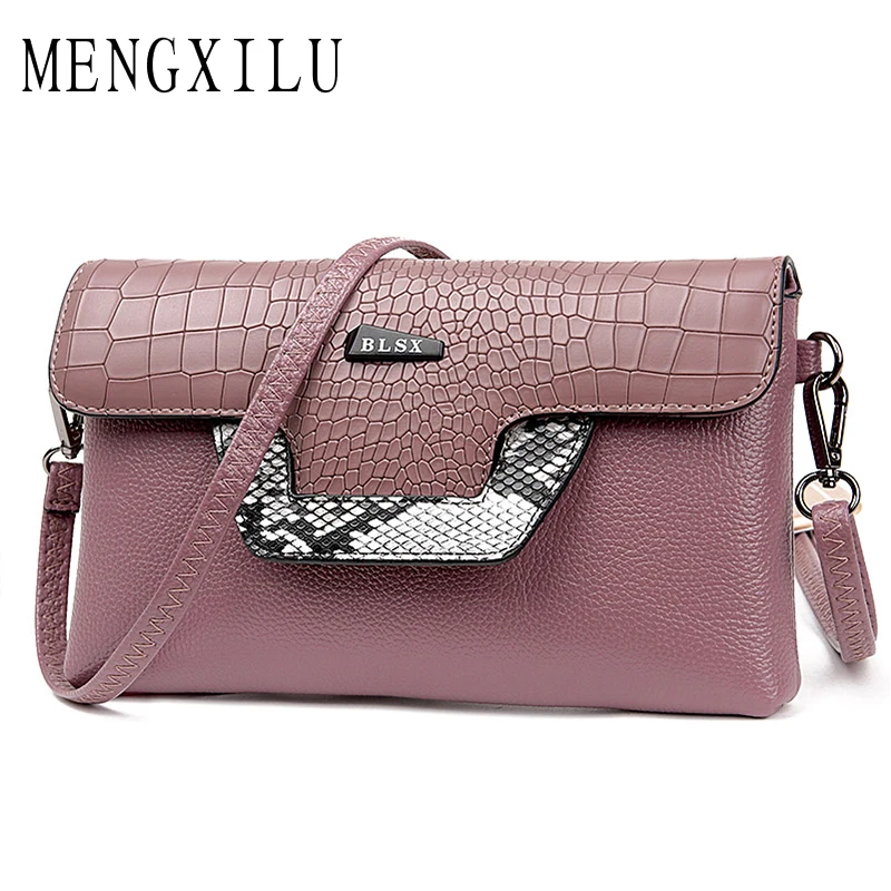 

MENGXILU Design Small Messenger Bags for Girls Fashion Alligator Leather Women Letter Crossbody Bags for Women With Clutch Bag