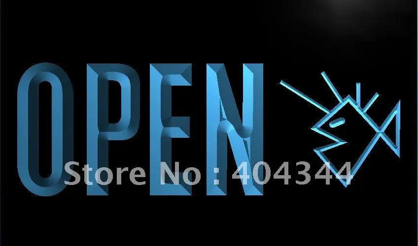 

LK828- OPEN Fish Seafood Restaurant Bar LED Neon Light Sign