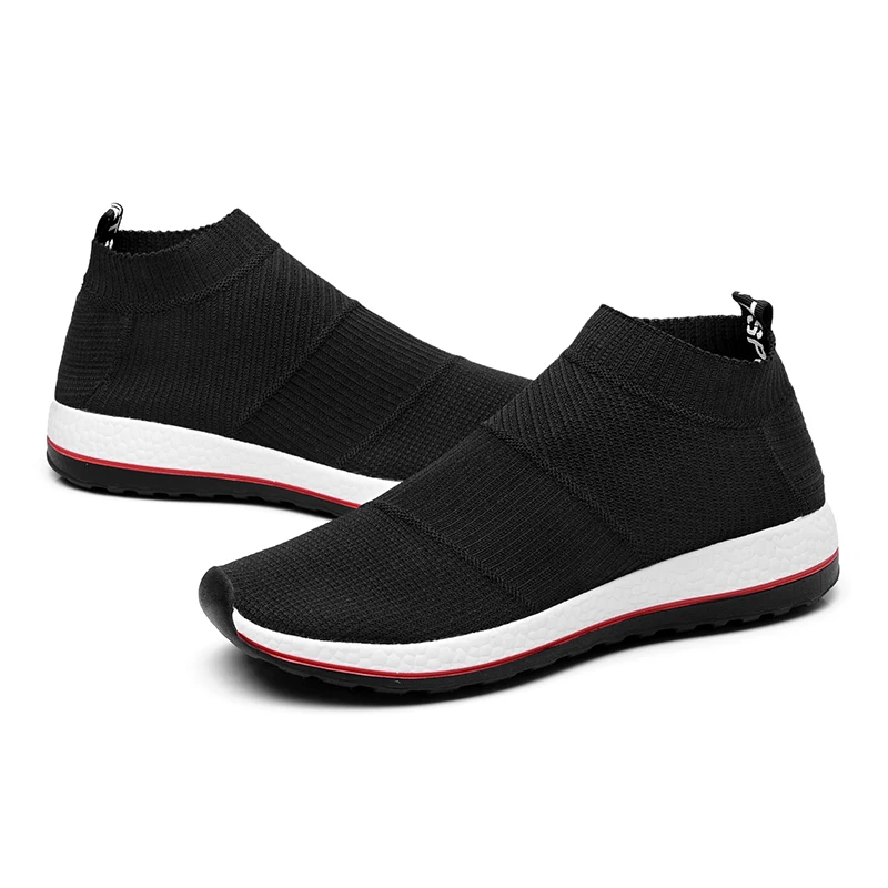 black slip on sports shoes