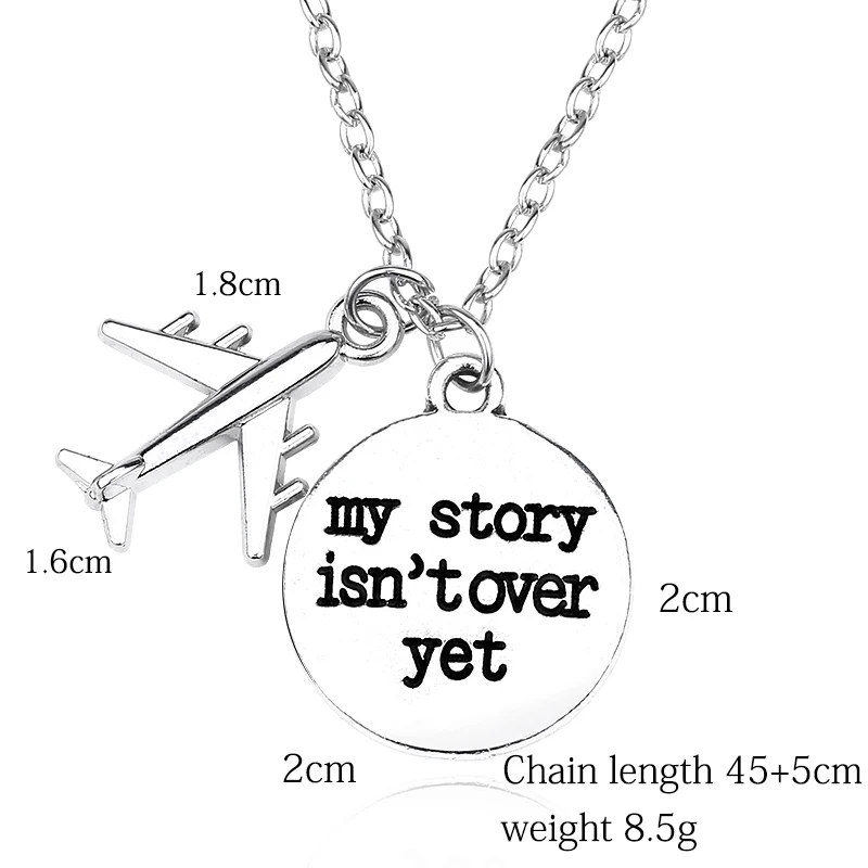 Fashion-Punk-Airplane-Aircraft-Airship-Choker-Necklace-My-Story-Isn-t-Over-Yet-Round-Charm-Pendant (4)