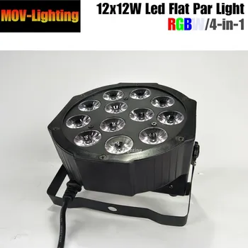 

8pcs/lot 7X12W/12X12W led par lights RGBW 4in1 flat par professional dj equipment