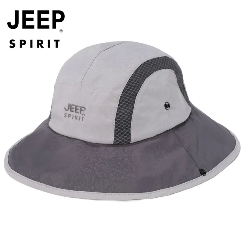 

JEEP SPIRIT Bucket Hat Fisherman Hat Men Cap Adjustable Breathable Adult Military Outdoor Fishing Hat Men's Cap Gorras Casquette